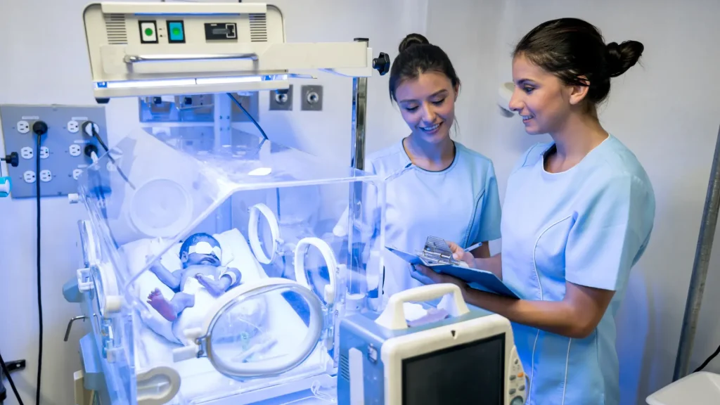 Advanced neonatal intensive care unit (Level III NICU) at Borneo Hospital in Thane.