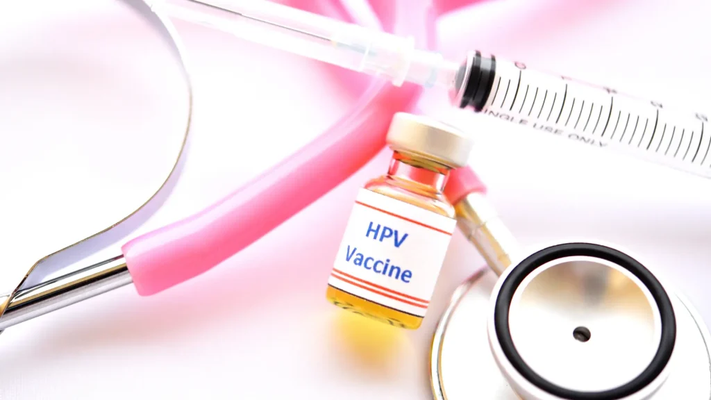 Borneo Hospital explaining the key facts about the HPV vaccination, including the recommended age, dosage, and its role in cancer prevention.